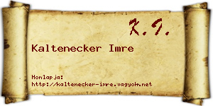 Kaltenecker Imre névjegykártya